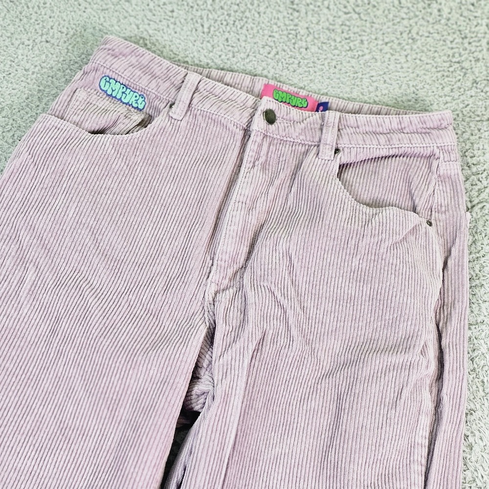Empyre Corduroy Ankle Pants Women's 9 Purple Cotton Logo Pockets Casual Teen